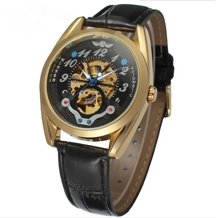 2020New Лидирующий бренд роскошные бизнес машины мужские часы с ремнем полые