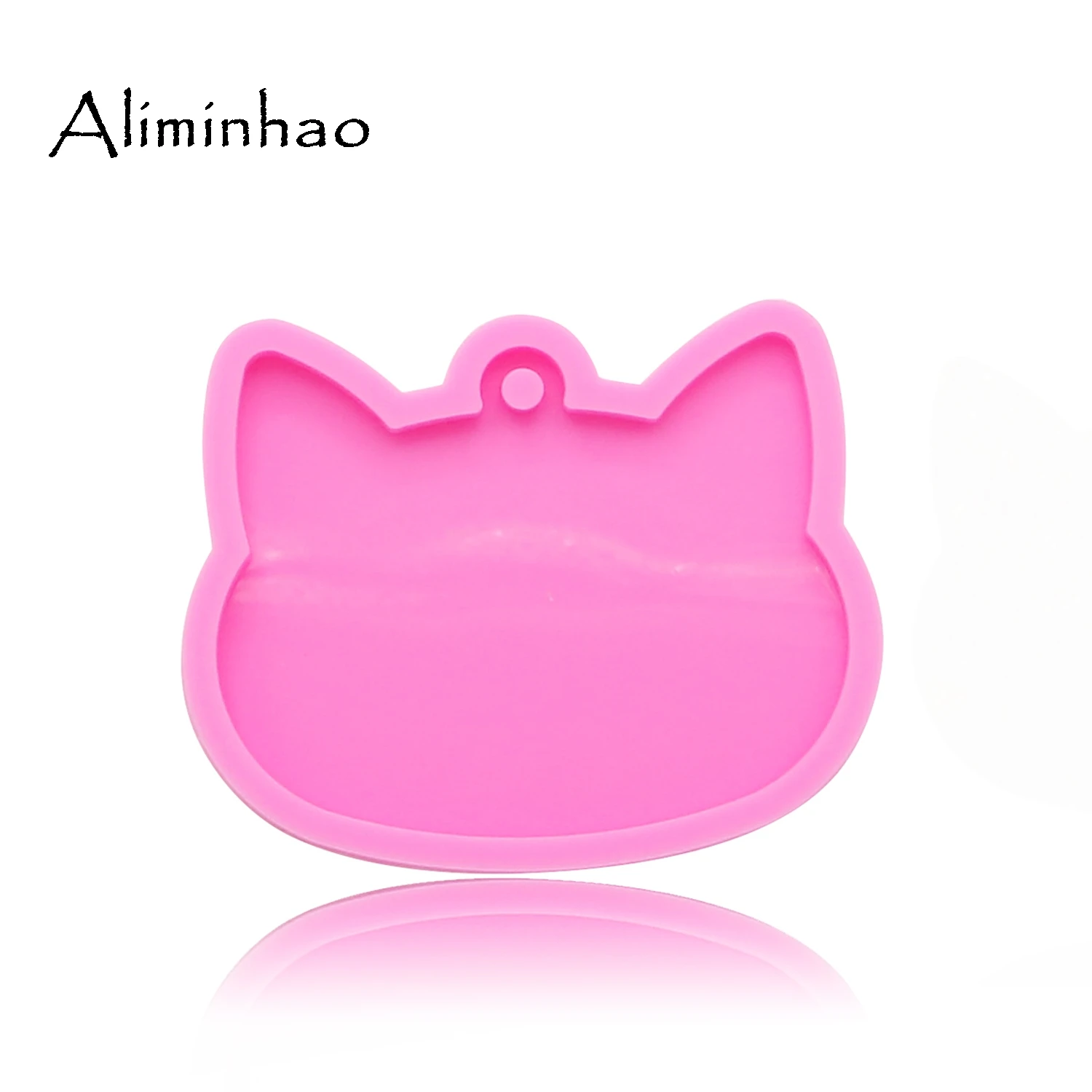 DY0097 Shiny cat heads keychains mold Silicone mold Clay DIY Jewelry Making glitter epoxy Resin mould