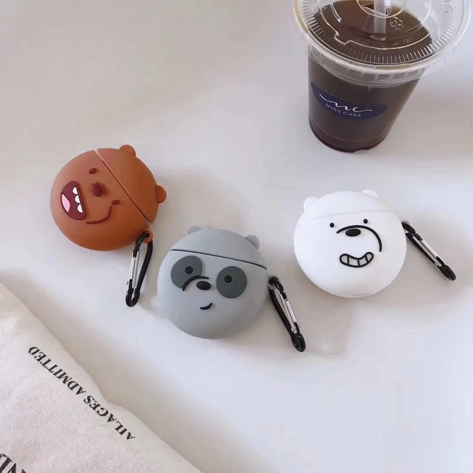 Симпатичные Bluetooth беспроводные наушники чехол для AirPods 2 чехол силиконовый медведь мультфильм чехол для Apple Air Pods чехол аксессуары ремешок