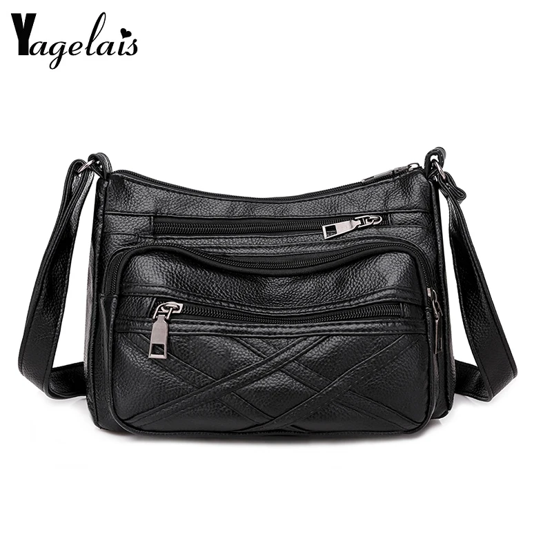 

2019 Fashion Zipper High Quality Ladies Handbag Messenger Bag Soft PU Leather Shoulder Fashion Ladies Messenger Bag Women