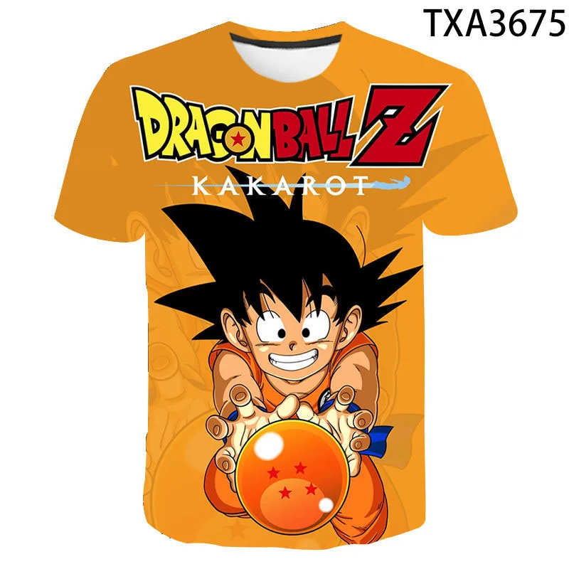 

Anime Goku Short Sleeve T Shirt Men Women Streetwear Boy Girl Streetwear 3D Printed Tees Summer