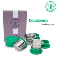 capsulone refillable reusable stainless steel coffee capsulas compatible with nespresso machines maker 3 pod 120 seals