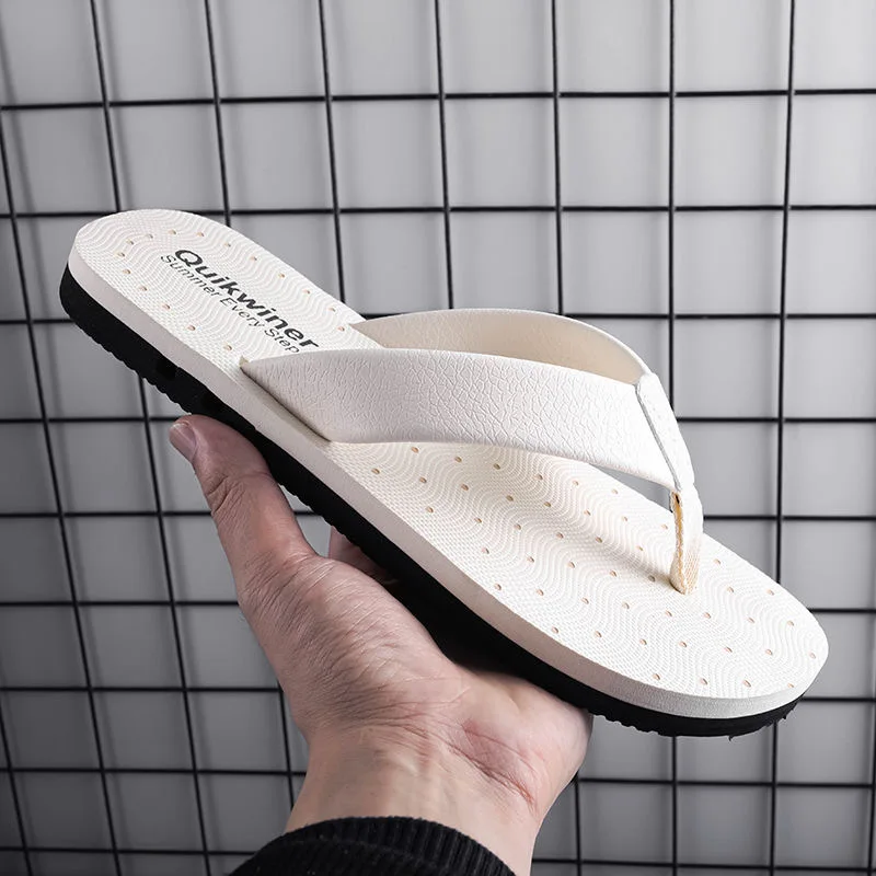 

Шлепанцы Coslony мужские для пляжа, Нескользящие сандалии, повседневная обувь на плоской подошве, белые, лето 2021