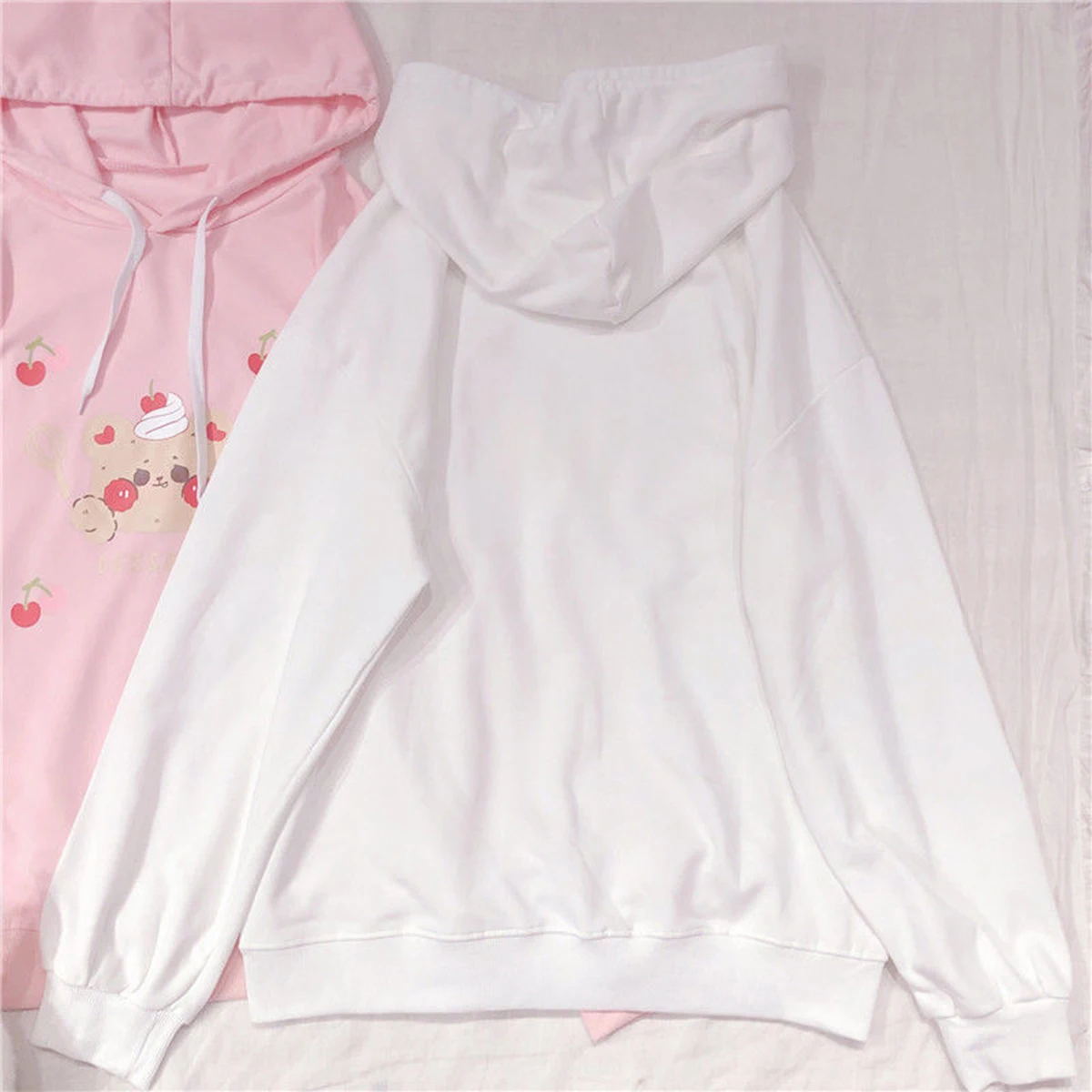 

Kawaii Cartoon Print Pink Hoodie Y2k Korean Fashion Oversized Long Sleeve Sweatshirt Preppy Style Women Tops Autumn 2021