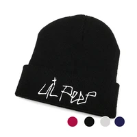 casual love lil peep beanies embroidery warm soft knitted hat hip hop bonnet unisex