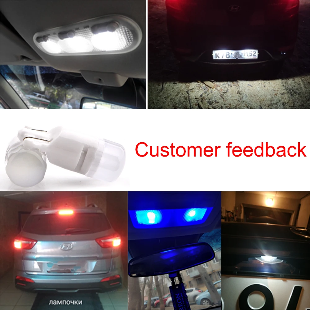 YM E-Bright 200 шт Керамические T10 3030 2SMD Автомобильные светодиодные Керамические s 194 168 Авто лампы 12 В DC белый синий желтый красный зеленый 120Lm объектив