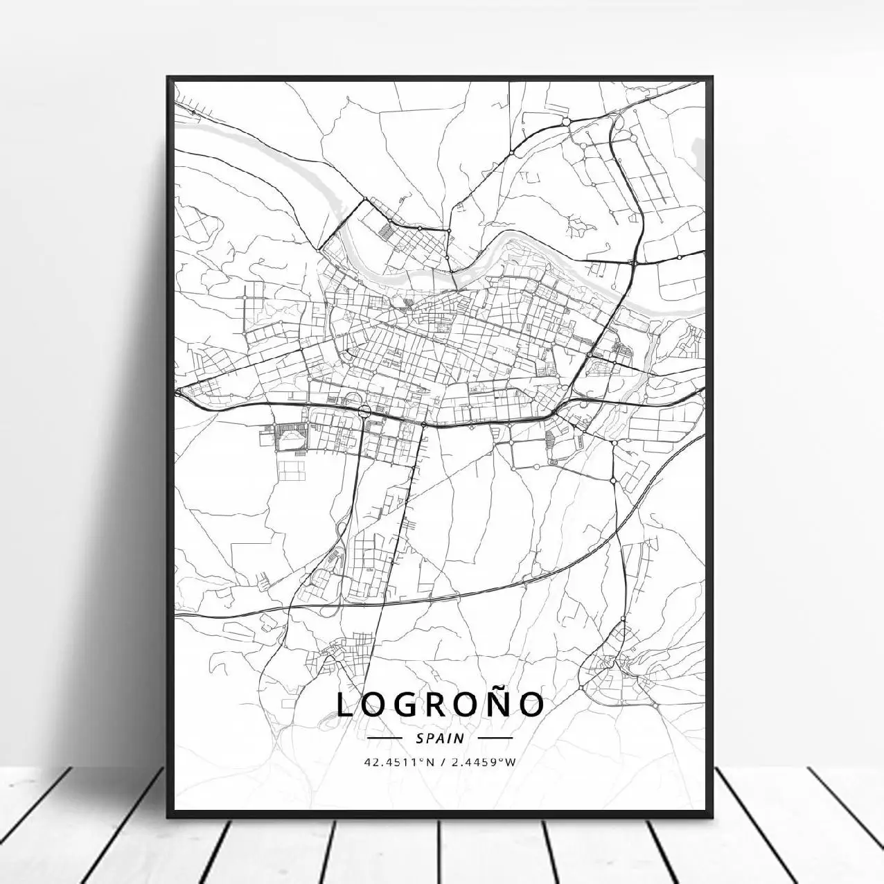 Lleida Toledo Logrono Vigo Murcia Burgos испанский холст художественная карта постер|Рисование и