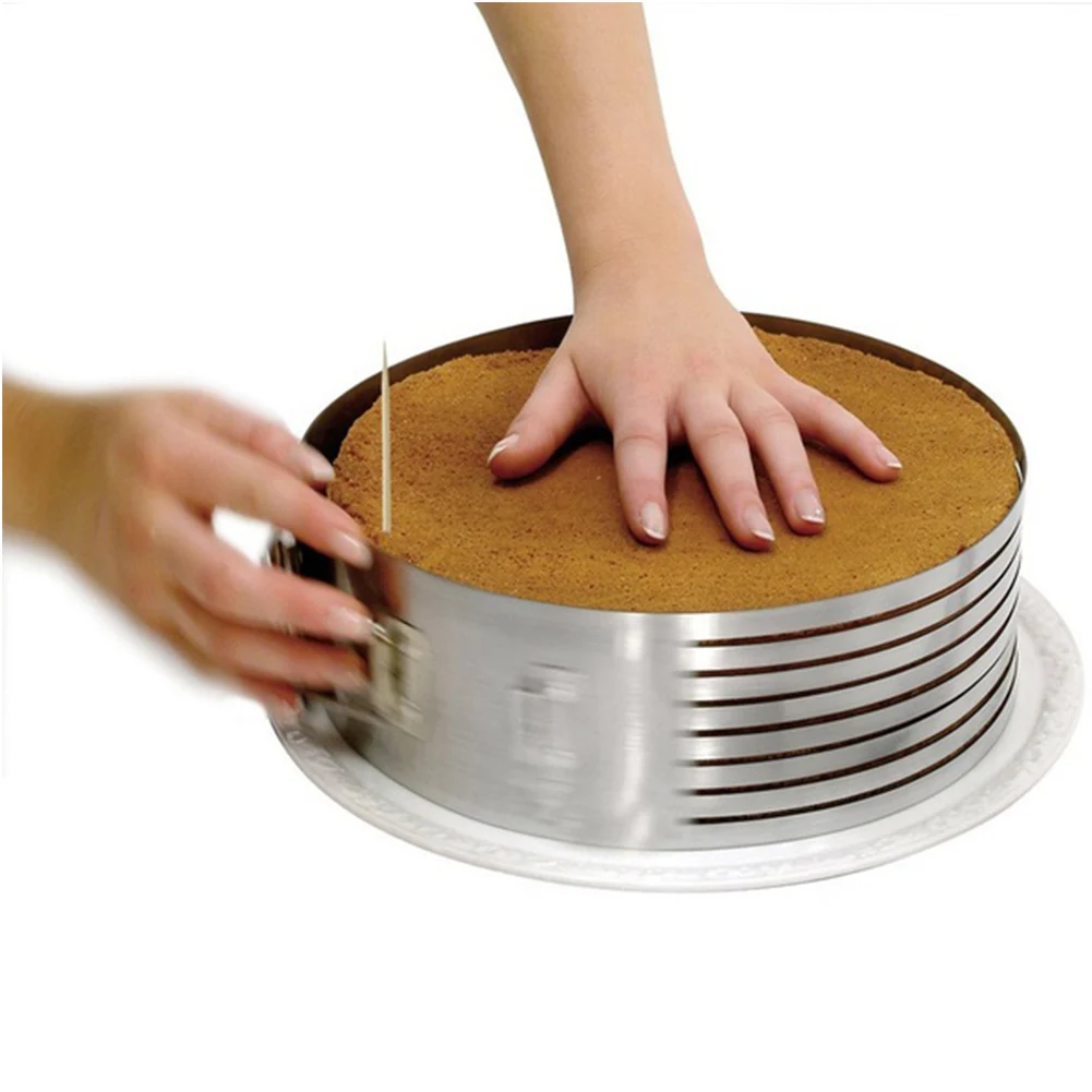 

Layer Cake Slicer Adjustable Retractable Stainless Steel Mousse Mold Round Baking Kit Mould Cut Tools Diy Cooking