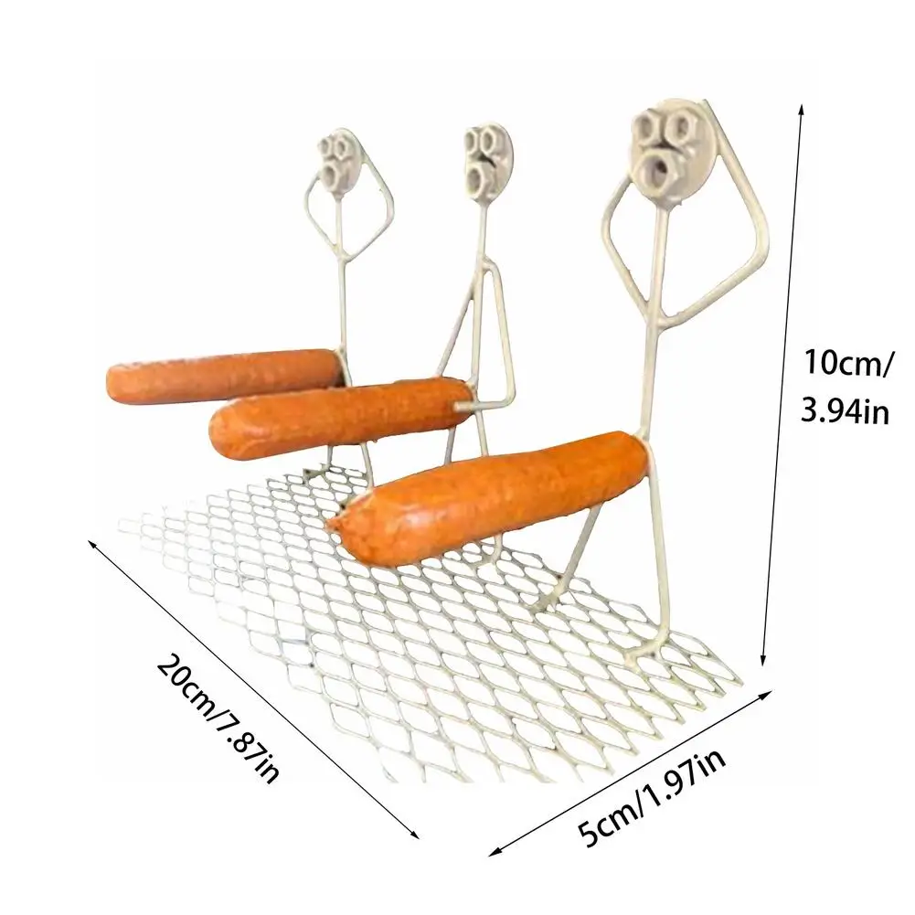

Portable BBQ Stainless Steel Barbecue Rack Funny Boy Hot Dog Sausage Stand Holder Grill Shape Roaster Rack Stand Tool