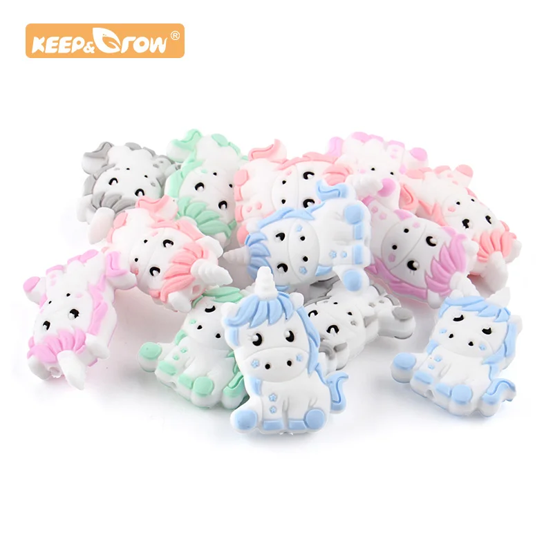 Силиконовые бусины для прорезывания зубов Keep & Grow 5 шт. милый мультяшный детский