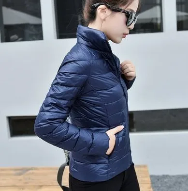 Женский тонкий пуховик Новый женская верхняя одежда теплая портативная