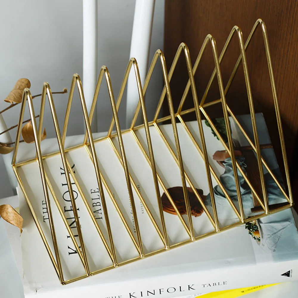 Металлическая книжная полка с покрытием из розового золота книжный блок Офисная