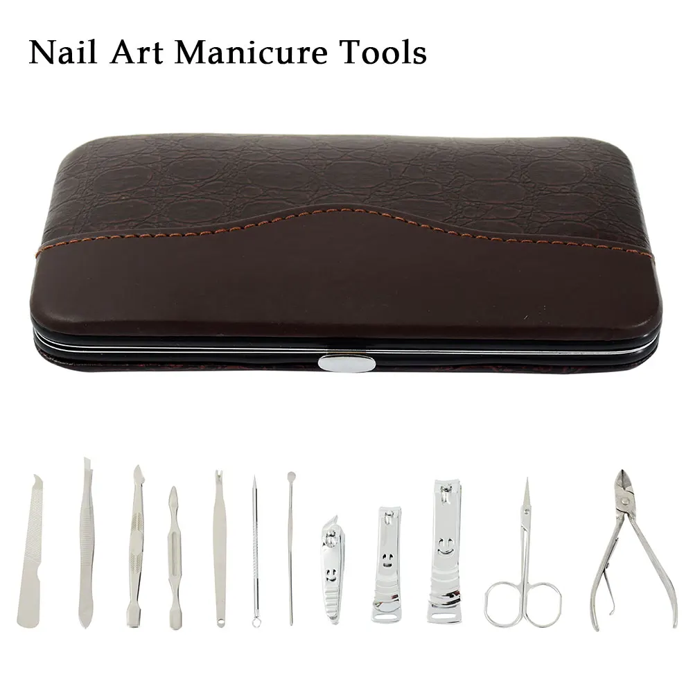 12 шт./компл. маникюрные инструменты для ногтей комплект машинка стрижки волос