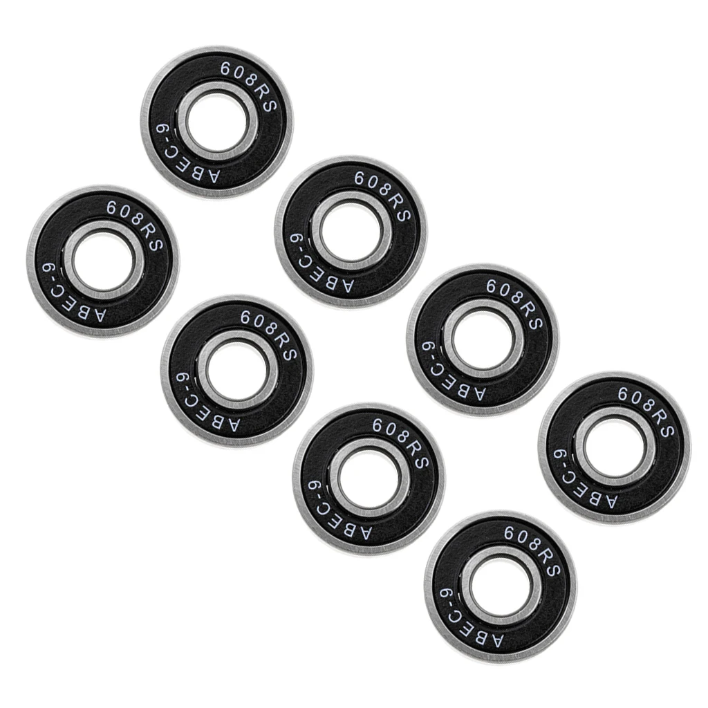 

8pcs High Speed ABEC-9 Skateboard Bearing 608RS Skateboard Bearing Rolling Bearing 8x22x7mm for Longboard Inline Hockey Roller