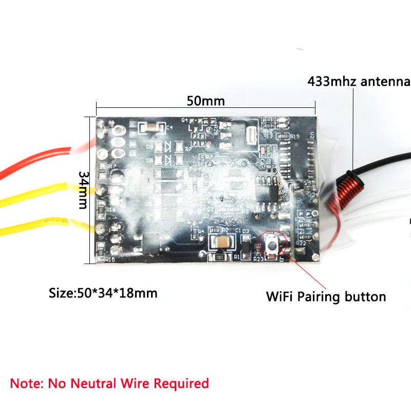 

Одноканальный Wi-Fi-модуль eWeLink RF433mhz, переключатель 1/2/3 клавиши, без нулевого провода, «сделай сам», мини-выключатель света с голосовым управле...
