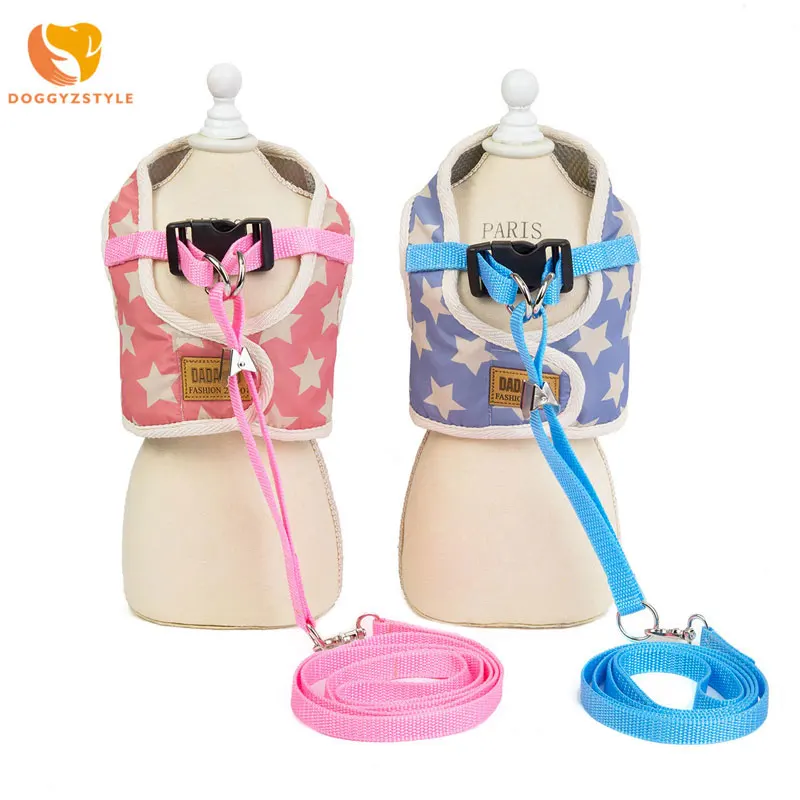 

2020 New Fashion Pet Dog Adjustable Harness And Leash Set Soft Polyester Walk Out Pets Cat Vest Harness With Hand Holding Rop
