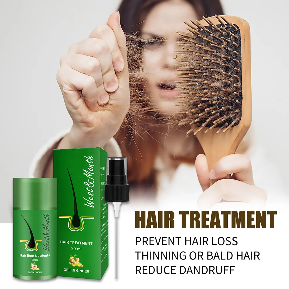 

30ml Ginger Hair Growth Serum Ginger Essence Hair Loss Treatment Promote Regrowth Natural Hair Anti Loss Serum for Men Women