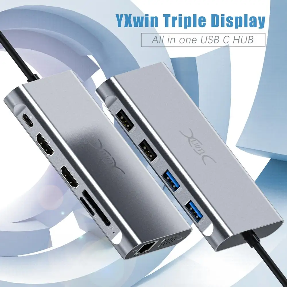 USB концентратор YXwin типа C на Multi 3 0 HDMI адаптер док станция для MacBook Pro Huawei Mate 30 1