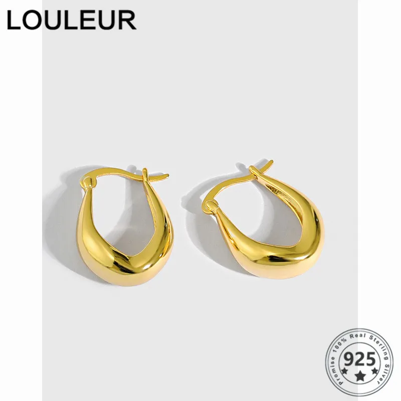 

Серьги женские U-образные из серебра 925 пробы, 18 карат