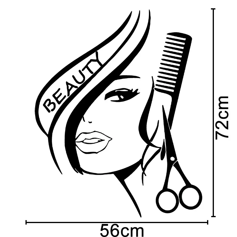 

3006Beauty Hair Salon Beauty Hair Salon Wall Sticker Carved Barber Shop Decoration Sticker Hot