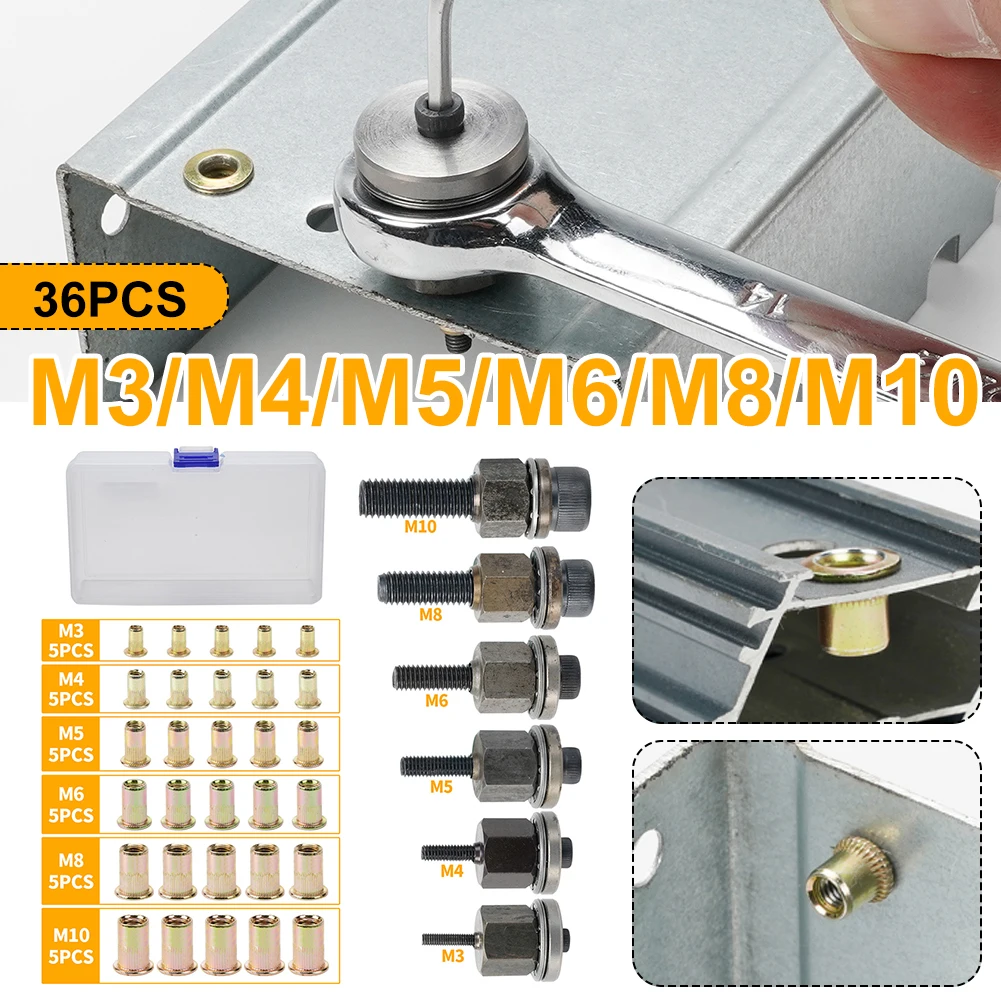 

36 шт., набор головок с заклепками M3/M4/M5/M6/M8/M10
