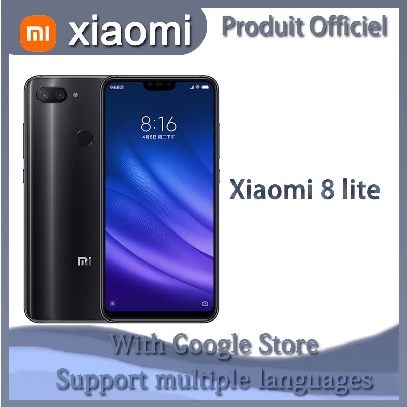

Смартфон Xiaomi 8 Lite, 6 + 128 ГБ, Snapdragon 660AIE, 2280*1080, сканер отпечатков пальцев, быстрая зарядка, 18 Вт, глобальная прошивка