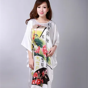 Женское кимоно с рукавом летучая мышь, банный халат с цветочным принтом, одежда для сна, мягкое нижнее белье, ночная рубашка, ночная рубашка