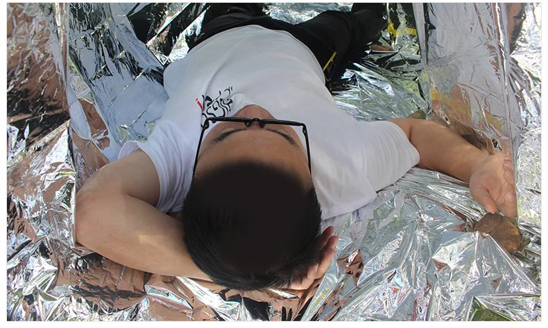 Уличный аварийный спальный мешок палатка из оловянной фольги и алюминиевой