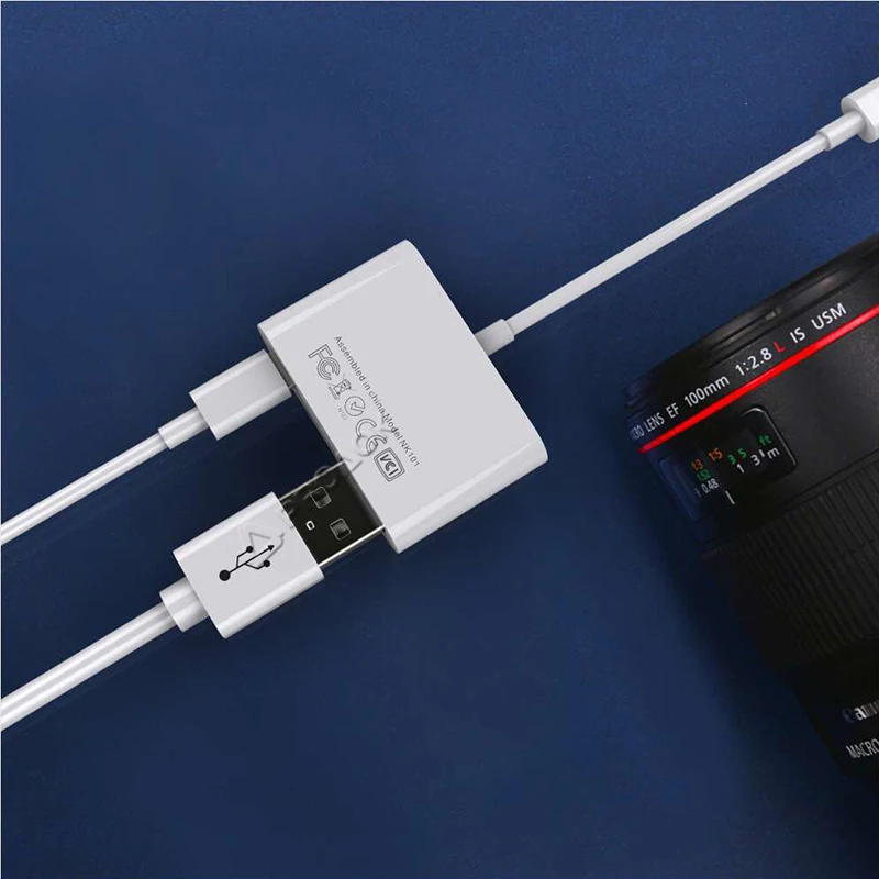 

USB OTG Adapter for iPhone 7 8 11 XS Max 2in1 USB 3.0 Digital Camera Reader For Lightning Support Mouse U Disk Phone Accessories