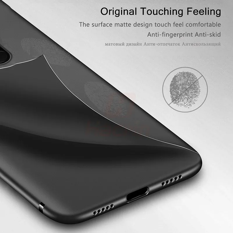 Hacrin Phone Case for Xiaomi Redmi Note 8 Anti-Fingerprint Bumper Cover Slim Frosted Matte Pro |