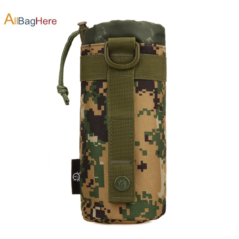 Military Tactical Molle Accessories Kettle Pouch Water Bottle Camouflage Outdoor Camping Travel Hunting Durable Drawstring Bags | Спорт и