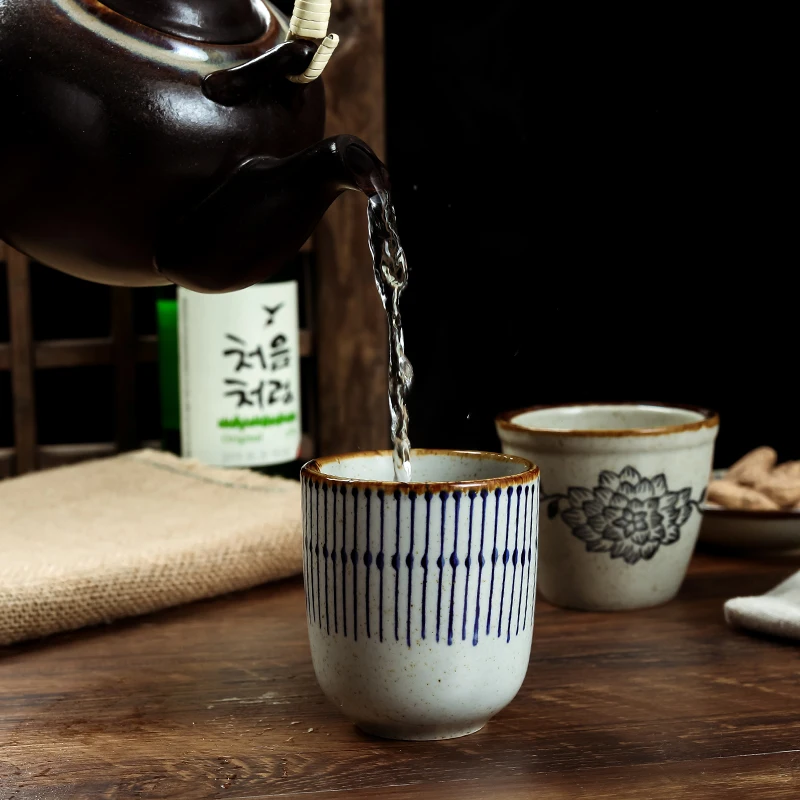 Utensílios de Mesa Copos de Chá do Agregado Copo de Cerâmica Xícara de Chá Xícara de Café Japonês Familiar Retro Criativo