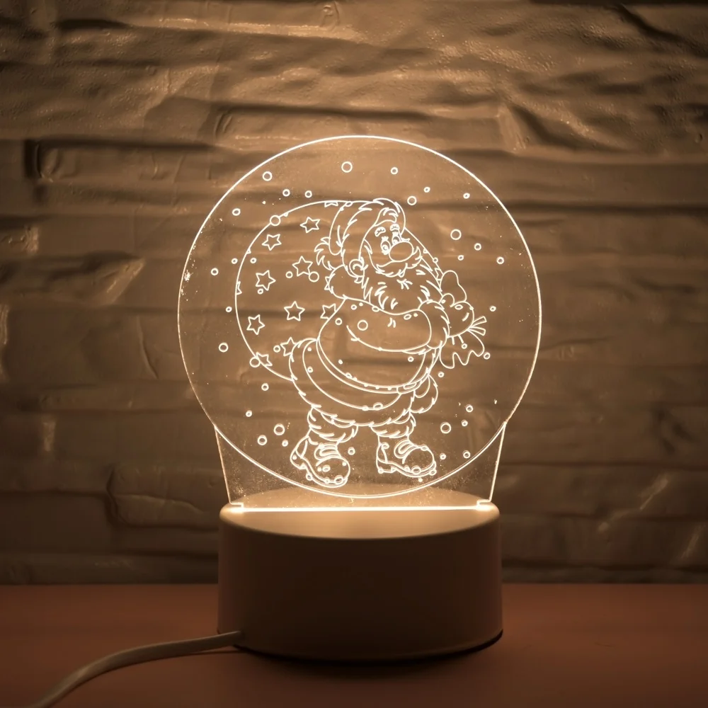 A Новейшая креативная Светодиодная лампа Санта-Клауса 3D светодиодный оригинальная Ночная подсветка Иллюзия Ночная лампа 3D иллюзия Настольная лампа для дома декоративная - Испускаемый цвет: A