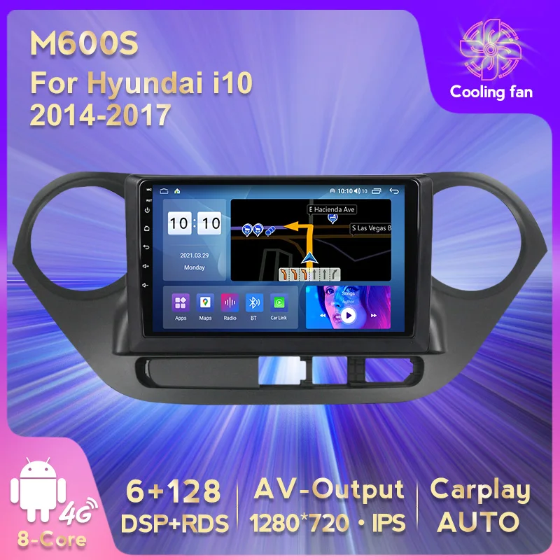 

Автомобильный мультимедийный плеер RDS DSP 6G + 128G Android 11 IPS для Hyundai i10 2014-2017 мультимедийный видеоплеер