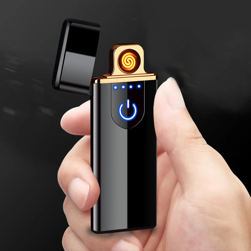 USB зарядка Зажигалка Сенсорный Экран Индукционная двойная дуговая беспламенная