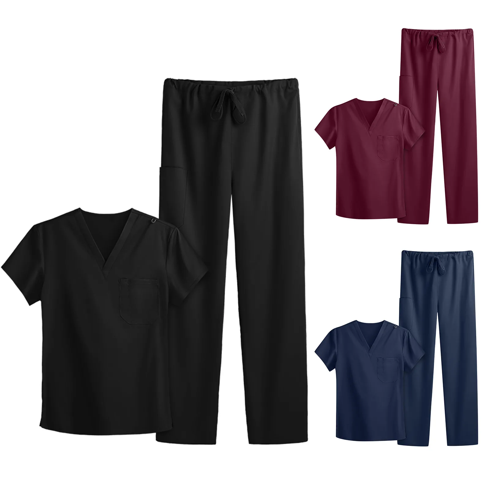 Модная униформа медсестры для женщин Большие размеры с V образным вырезом и
