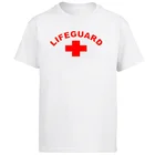 Футболка Lifeguard мужская с круглым вырезом, забавная тенниска из чистого хлопка, подходит для плавания, пляжа, бассейна