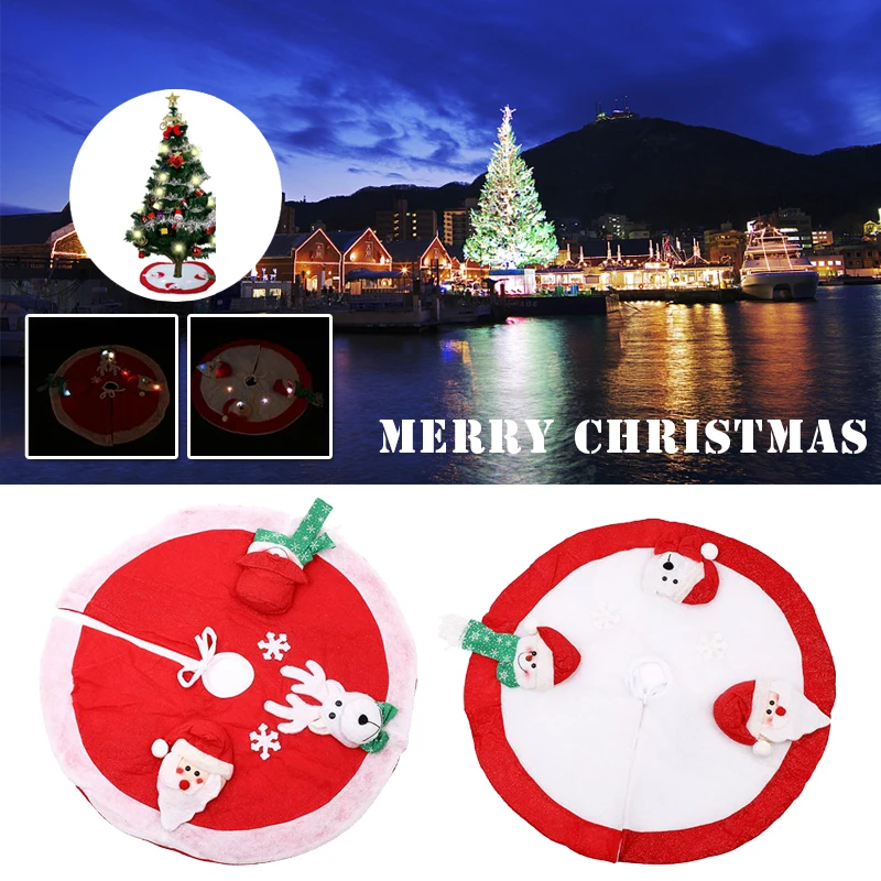 

Christmas Tree Skirt LED Light Party Decoration Decor Ornaments Merry Christmas