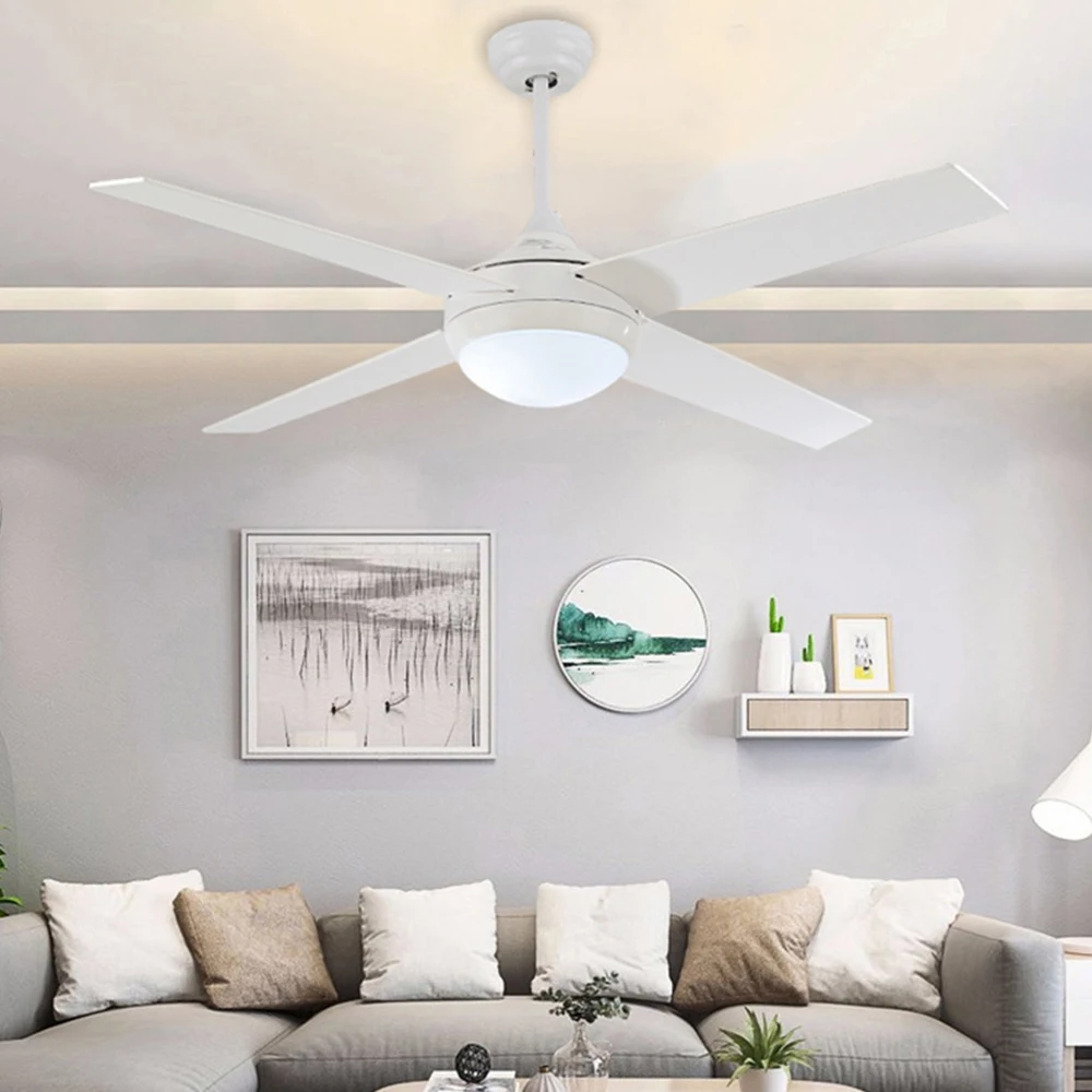 110V Remote Control Ceiling Fan Light Nordic Modern Dinning Room Bedroom Living Restaurant Solid Wood LED Lamp 220V | Лампы и