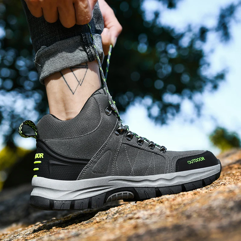 

New Trekking Shoes Men Waterproof Nonslip Trail Hiking Shoes Outdoor Mountain Climbing Sneakers Warm Plush Hiking Hunting Boots