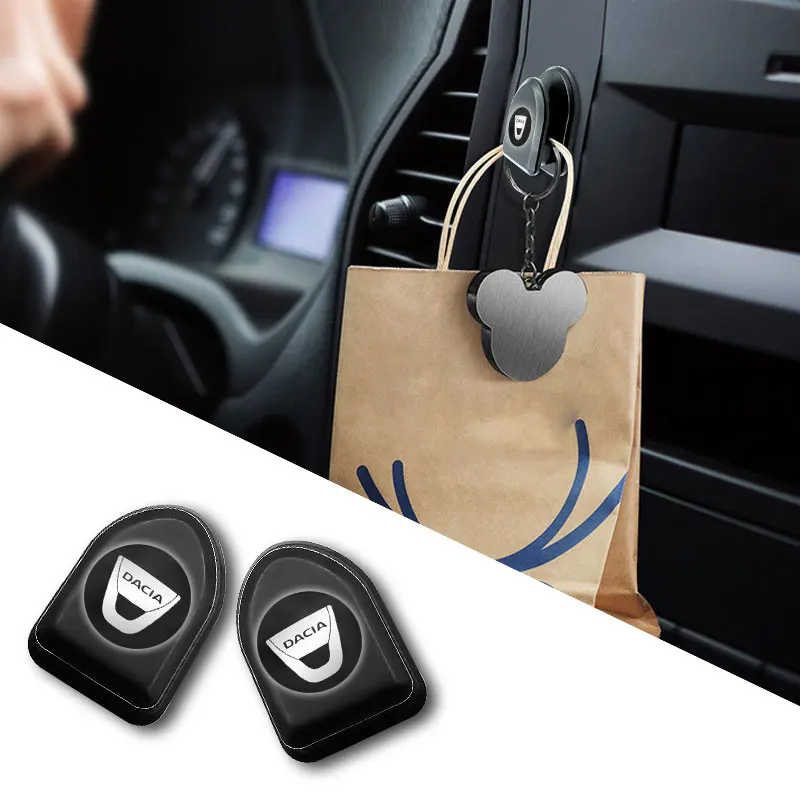 

4Pc Car Seat Hook Portable Car Accessories For Dacia Duster Logan Sandero Lodgy Stepway Dokker 2021 logo Car Styling Accessories
