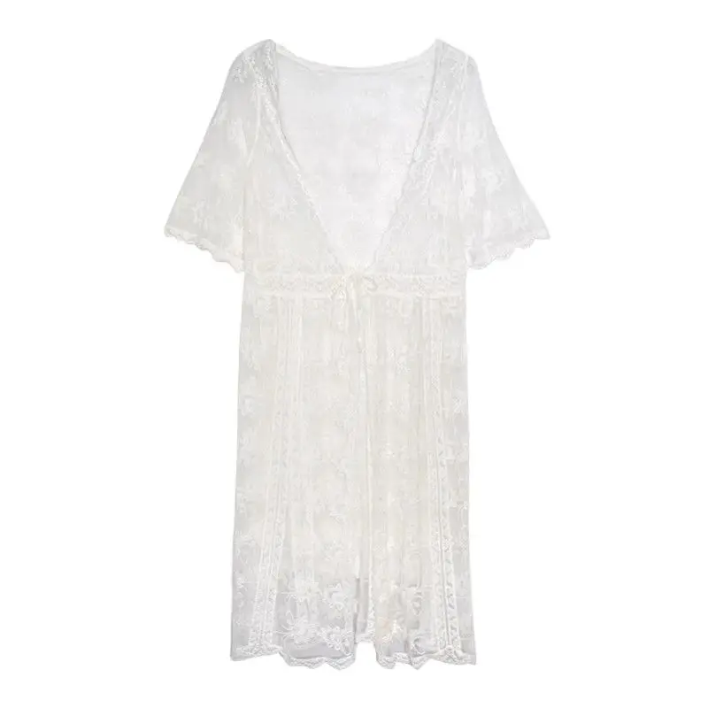 Новинка сексуальная прозрачная туника Geskeey с вязаным крючком кружевом Пляжная