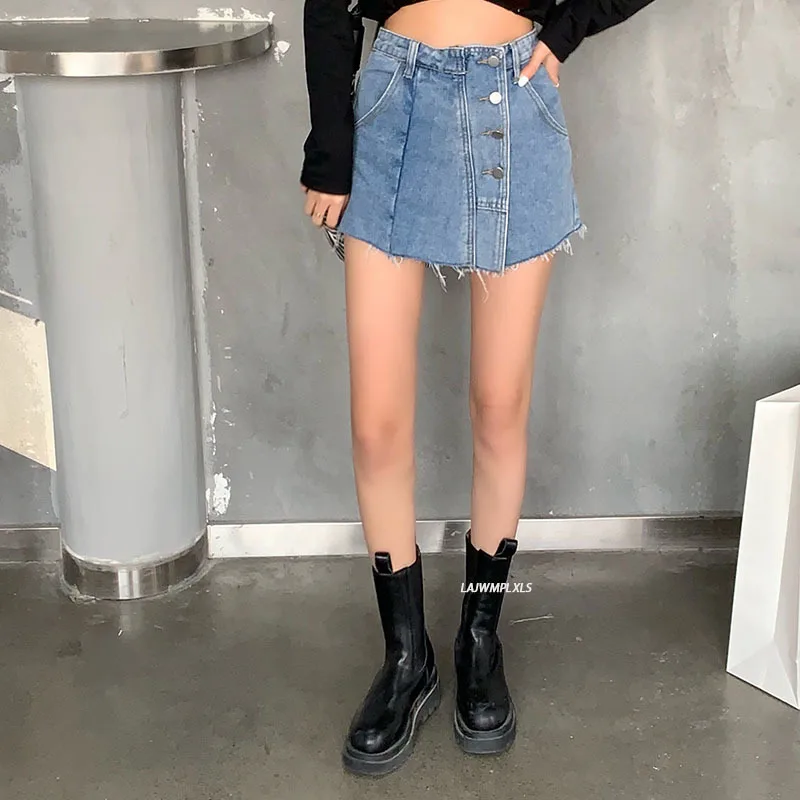 

2021 Summer Single Breasted Denim Shorts Korean Zipper Fly Bodycon Shorts Ins Fashion High Waist Pockets Ladies Shorts Bottoms