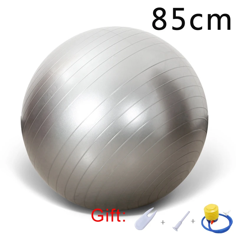 Gray 85cm Спортивные мячи для йоги Пилатес фитнес спортзал фитбол для баланса упражнения тренировки Массажный мяч нескользящий скраб мячи для йоги Бесплатный насос-взрыв - Цвет: Gray 85cm