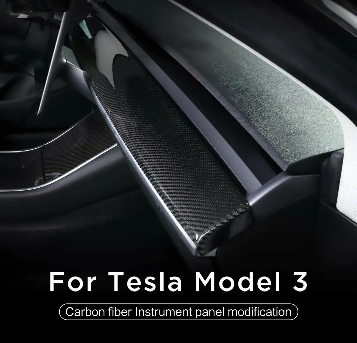 

Carbon Fiber Style ABS Central Control Dashboard For Tesla Model 3 Y 2017 2021