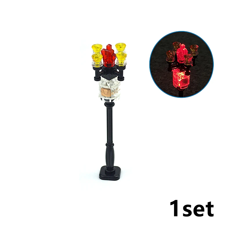 

Building Block LED Light Up City Accessories Street Light Colorful Light-Emitting Educational Classic Brick Compatible All brand