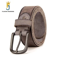 fajarina mens top quality solid 100 grey cow skin retro pin buckle metal belt men genuine leather 3 8cm accessories n17fj880