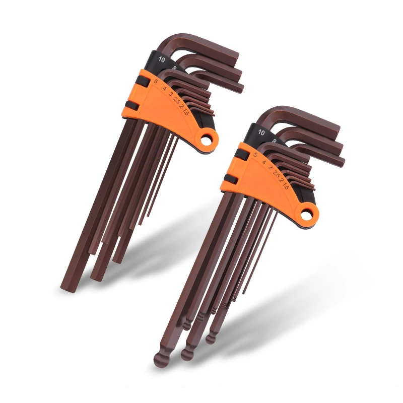 

Hex Wrench Set Screwdriver Universal Allen Key 1.5mm-10mm 9PCS Double-End L Type Hexagon Flat Ball Spanner Metric Car Tool Kit