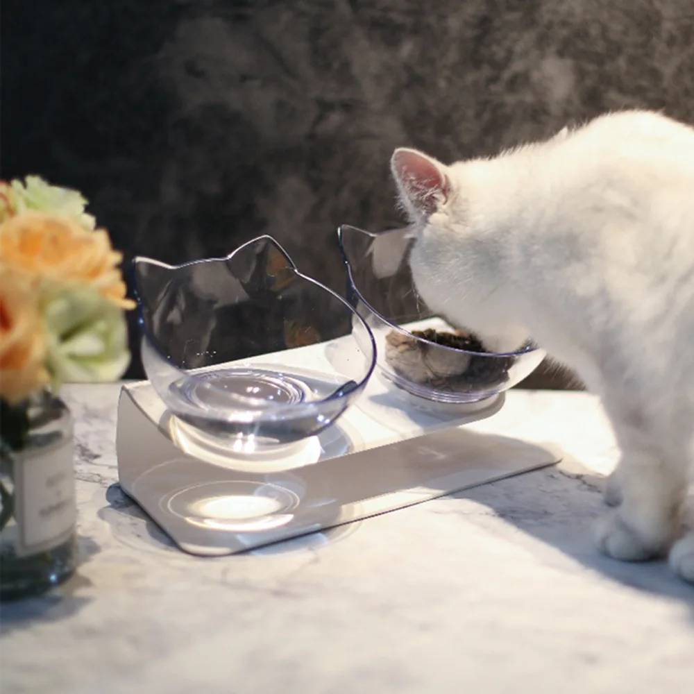 

Нескользящая двойная зернистая миска с подставкой, миска для кормления кошек, миски для питомцев, товары для домашних животных