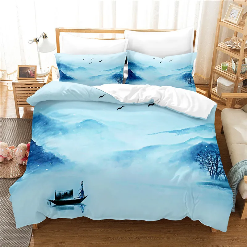 

Mountains and Rivers Bedding Set Duvet Cover Set 3d Bedding Digital Printing Bed Linen Queen Size Bedding Set Fashion Design